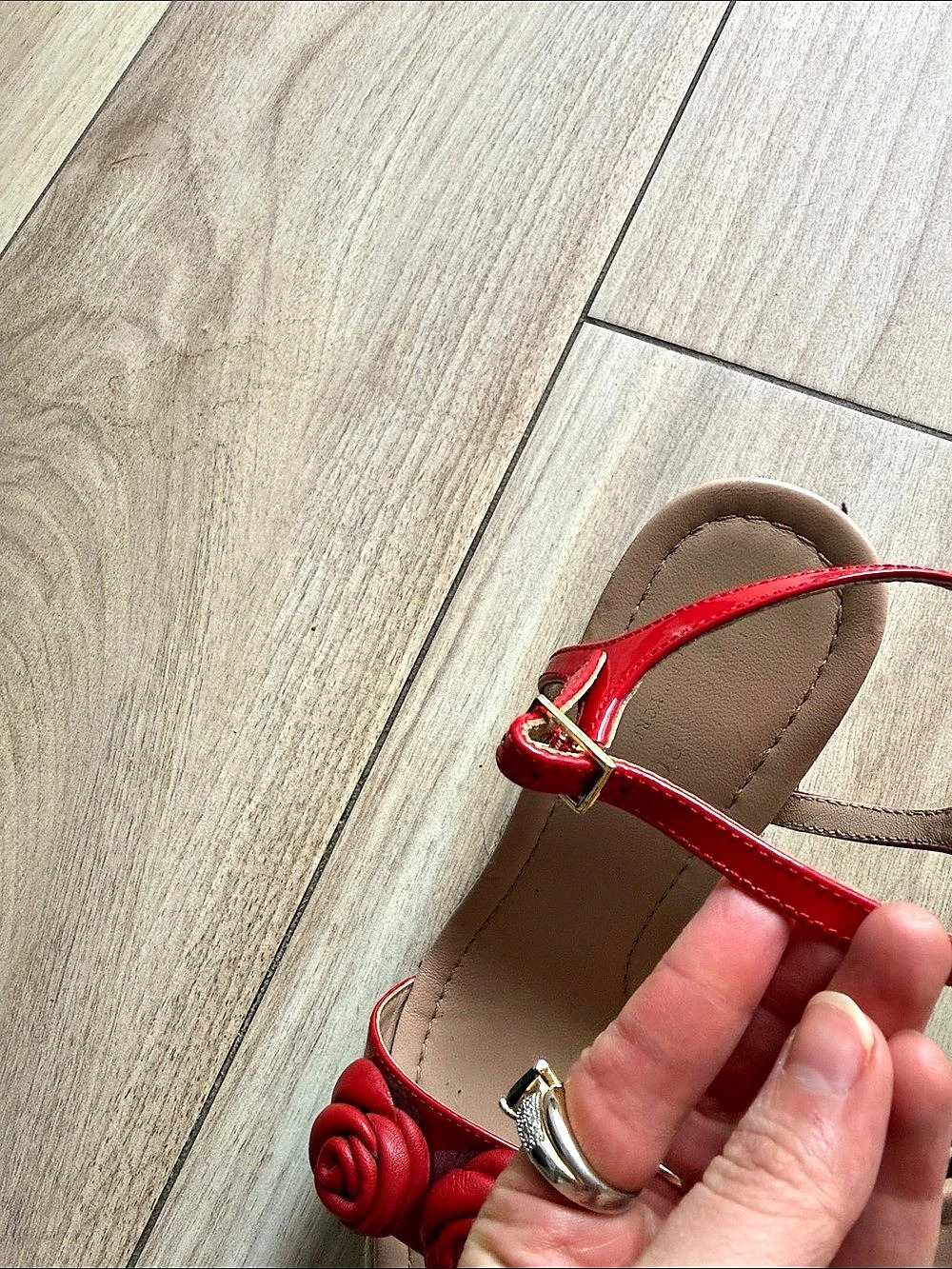 Kate Spade New York Jill Espadrille Wedge Red Rose Striped Sandals Twee - Picture 6 of 8